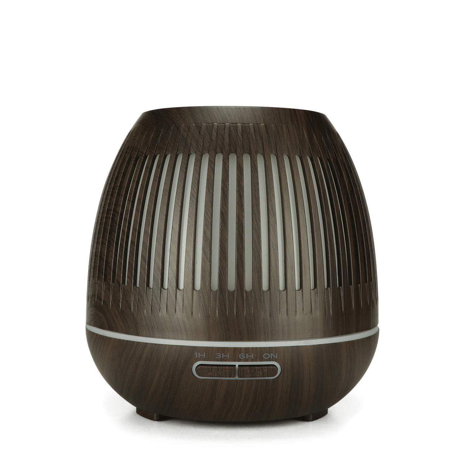 Wood Net Drum Essential Oil Scent Diffuser Humidifier - Dark Wood