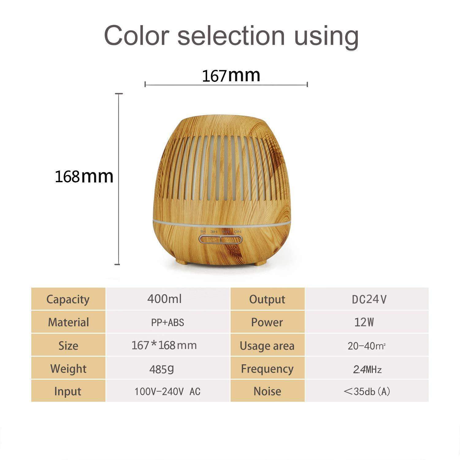 Wood Net Drum Essential Oil Scent Diffuser Humidifier - Dark Wood