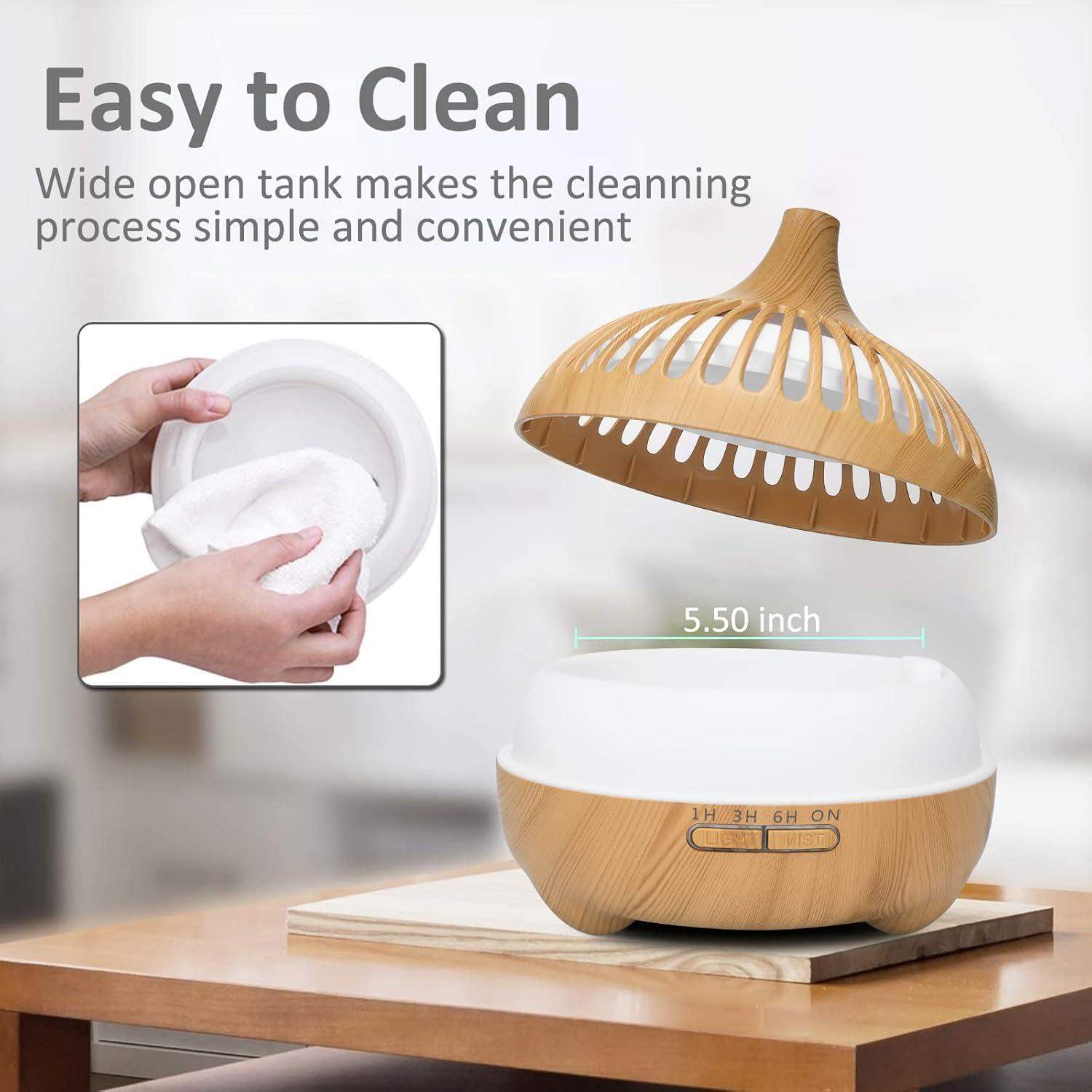 Wood Net Pot Essential Oil Scent Diffuser Humidifier - Light Wood