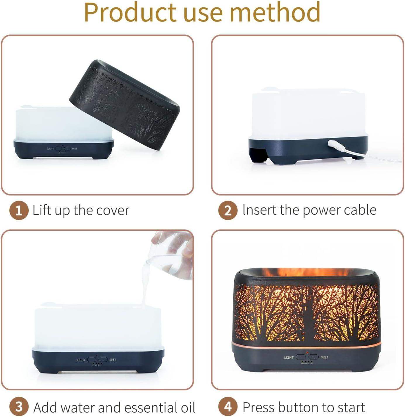 Warm Flame Forest Essential Oil Scent Diffuser Humidifier - Default Title