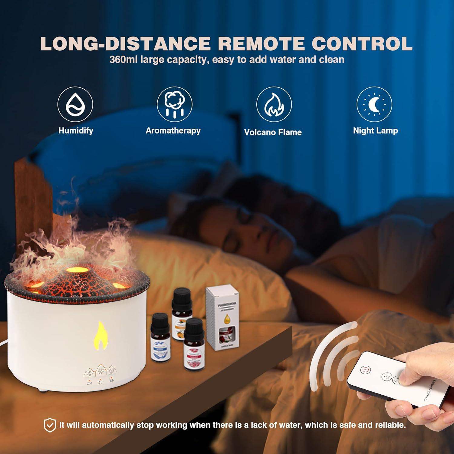 Volcano Essential Oil Scent Diffuser Humidifier - Black