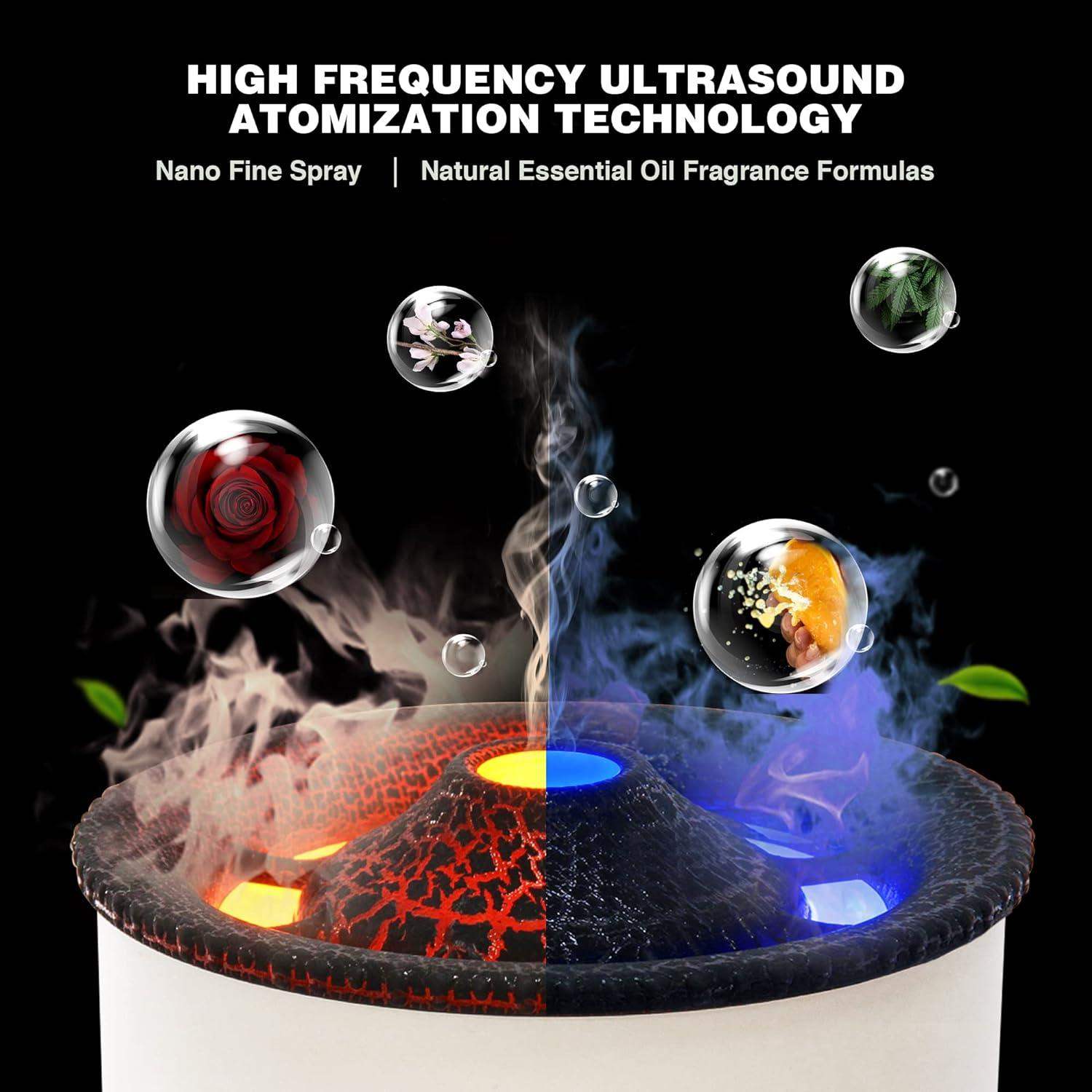 Mega Volcano Ultrasonic Essential Oil Diffuser & Cool Mist Humidifier – Aroma Paradise