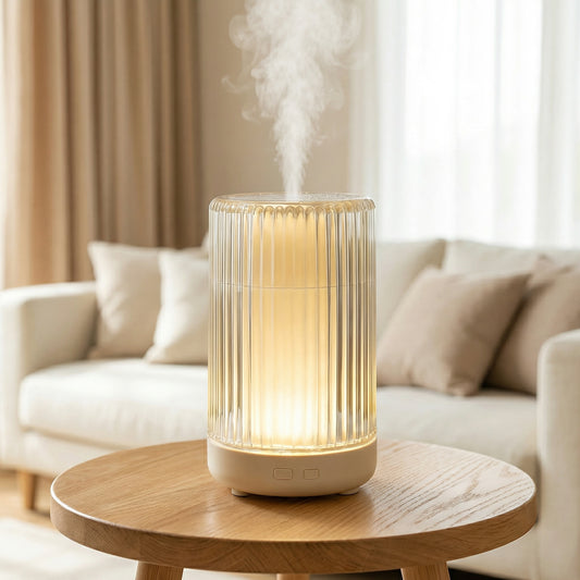 7-Color Clear Humidifying Essential Oil Diffuser – 200ml, Transparent Body, Remote, 36dB Quiet