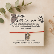 Make a wish Bracelet - Just For You - Big Red Koala Bear - crystal wish bracelet - Aroma Paradise