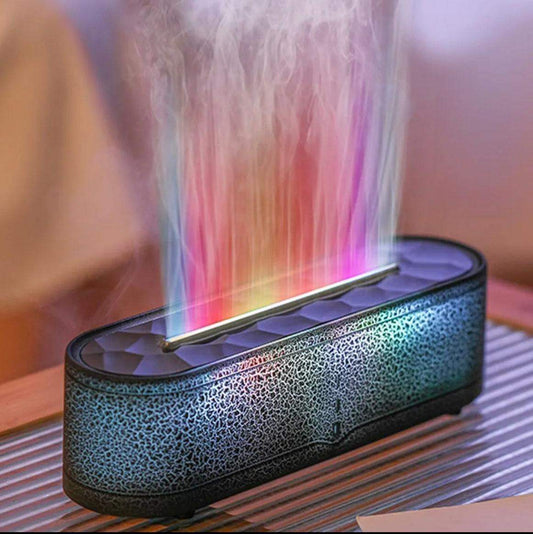 Sleek Flame Diffuser - Crackle Black