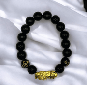 Black Obsidian Wealth Bracelet with Dragon for Prosperity and Power - crystal power bracelet - image 7 - Aroma Paradise