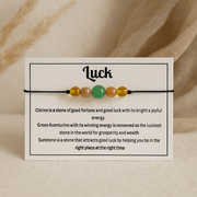 Luck Bracelet - crystal lava stone bracelet - Aroma Paradise