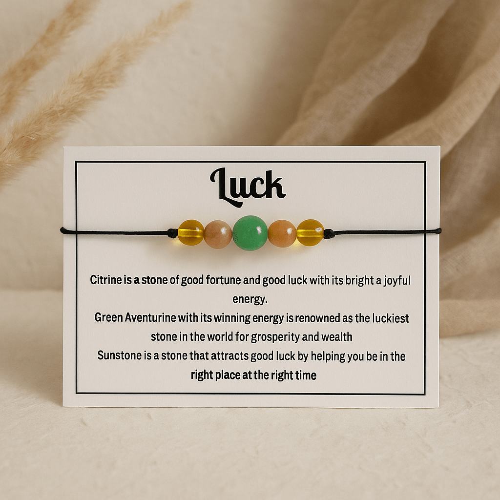 Luck Bracelet - crystal lava stone bracelet - Aroma Paradise