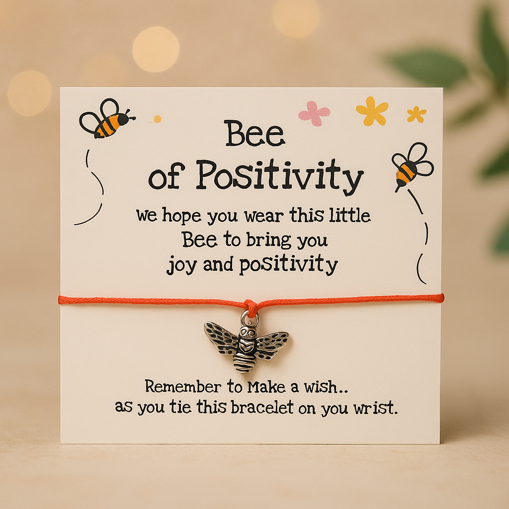 Make a wish Bracelet - Bee Of Positivity - Red