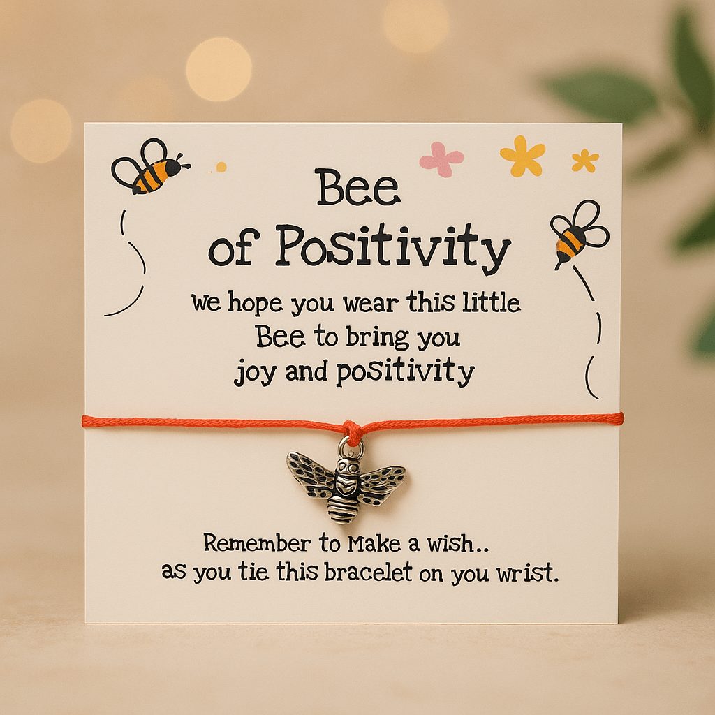 Make a wish Bracelet - Bee Of Positivity - Red - crystal wish bracelet - Aroma Paradise