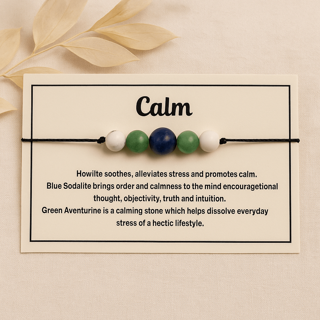 Gemstone Bracelet Collection for Luck, Protection, Anxiety, Stress, Calm & Love - crystal lava stone bracelet - in use - Aroma Paradise