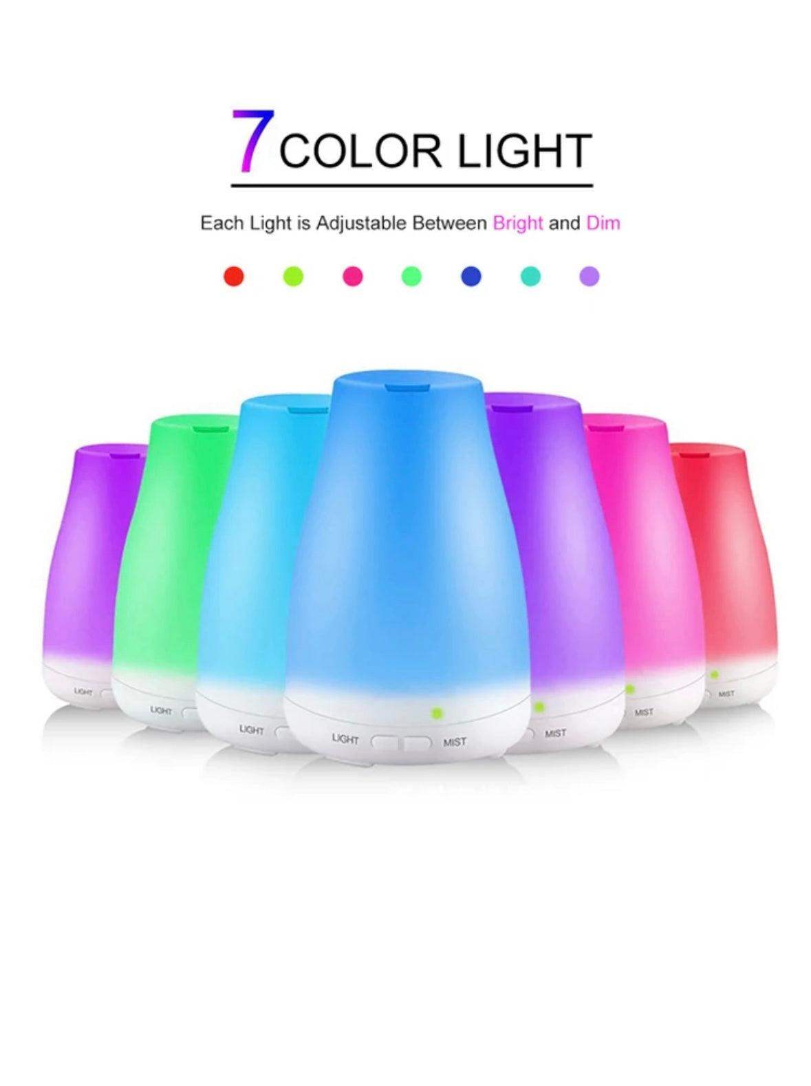 Coloured Diffuser 7-Color LED Essential Oil Diffuser – Aroma Paradise