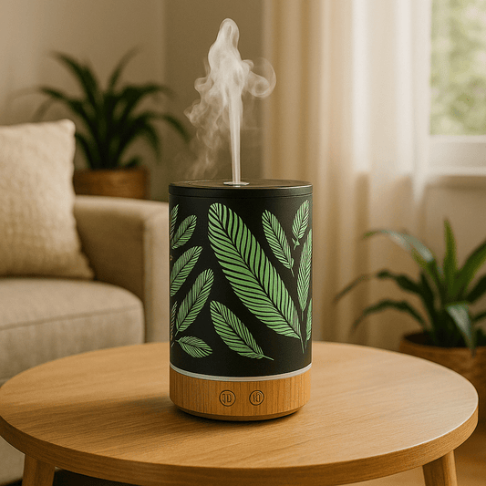 Leaf Metal Ultrasonic Essential Oil Diffuser & Cool Mist Humidifier – LED Night Light, Auto Shut-Off & Whisper Quiet for Home & Office - 100 ml