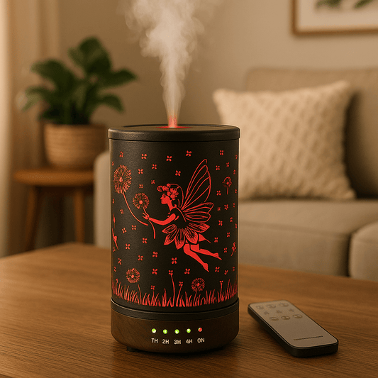 Fairy Metal Ultrasonic Essential Oil Diffuser & Cool Mist Humidifier – LED Night Light, Auto Shut-Off & Whisper Quiet for Home & Office - 100 ml