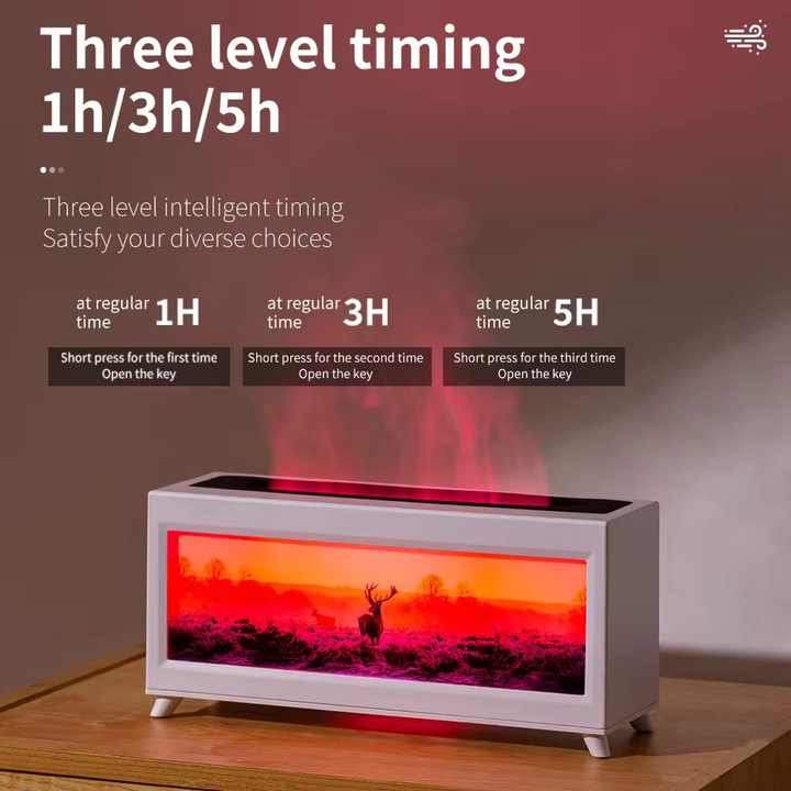 Sunset Warm Flame Essential Oil Scent Diffuser Humidifier - White