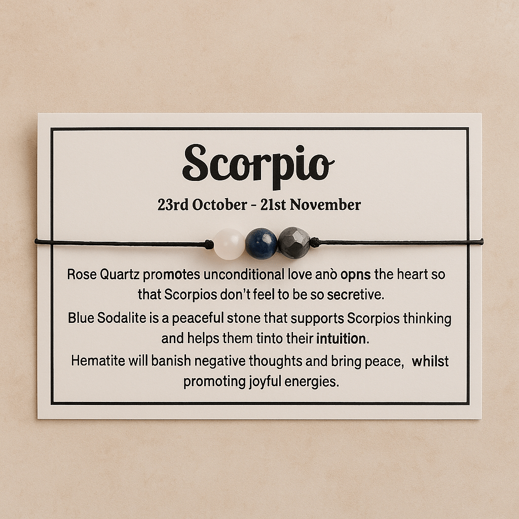 Zodiac crystal bracelet with lava stone beads - lifestyle shot - Aroma Paradise