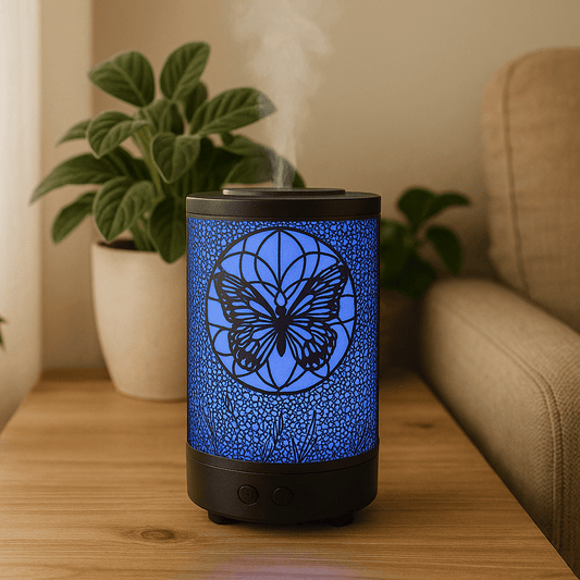Butterfly Dream Catcher Metal Ultrasonic Essential Oil Diffuser & Cool Mist Humidifier – LED Night Light, Auto Shut-Off & Whisper Quiet for Home & Office - 100 ml