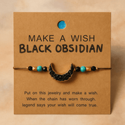 Make A Wish Stone Bracelet - Moon Collection with Natural Gemstone Beads - crystal wish bracelet - detail view - Aroma Paradise
