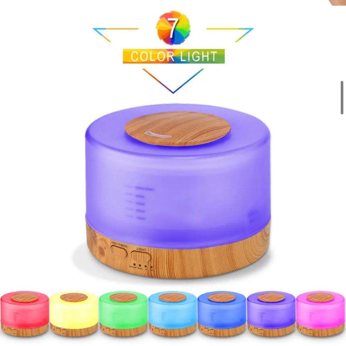 Wood Multi-Color Bluetooth Essential Oil Scent Diffuser Humidifier - 500ml - Dark Wood