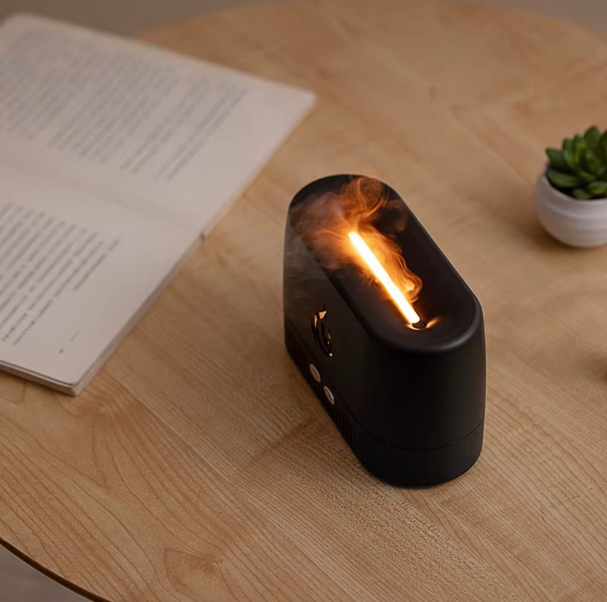 Warm Flame Ultrasonic Essential Oil Diffuser & Cool Mist Humidifier – LED Night Light, Auto Shut-Off & Whisper Quiet for Home & Office ultrasonic essential oil diffuser and humidifier - detail view - Aroma Paradise