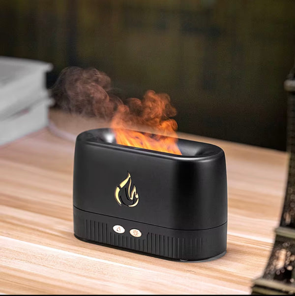 Warm Flame Ultrasonic Essential Oil Diffuser & Cool Mist Humidifier – LED Night Light, Auto Shut-Off & Whisper Quiet for Home & Office