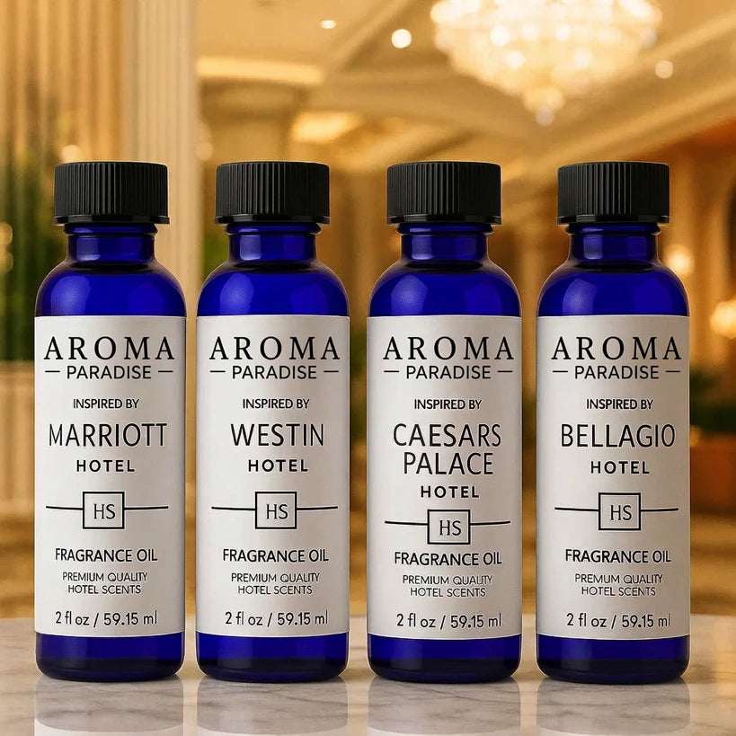 Hotel Fragrance Oils 4-Pack – Marriott, Westin, Caesars Palace & Bellagio Inspired Scents by Aroma Paradise
