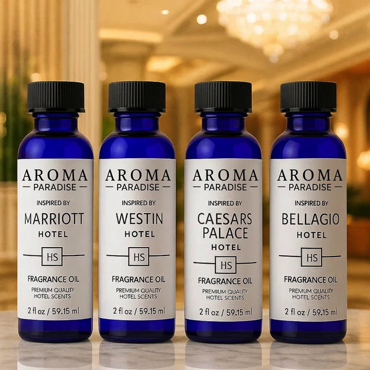 Hotel Fragrance Oils 4-Pack – Marriott, Westin, Caesars Palace & Bellagio Inspired Scents by Aroma Paradise