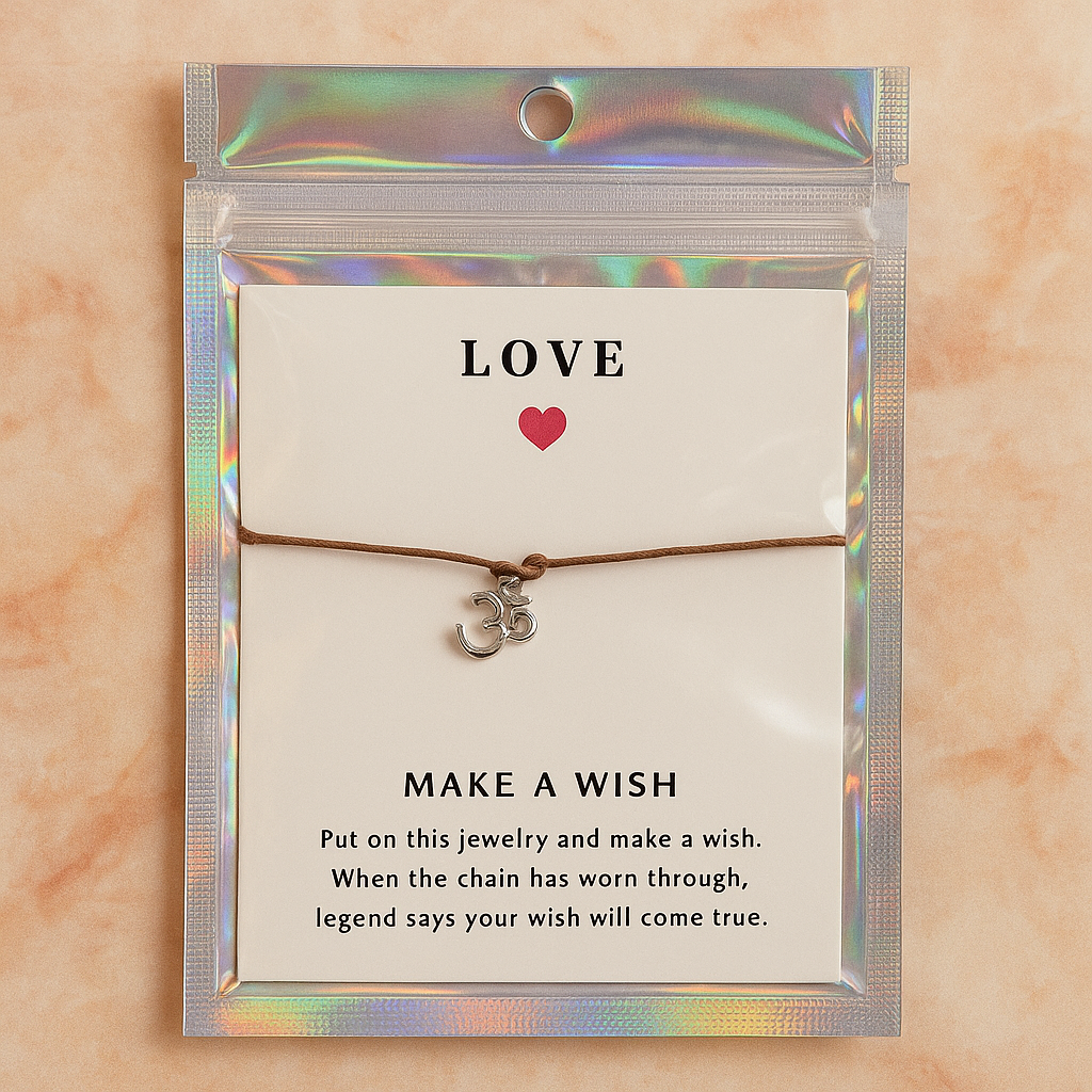 Make A Wish Love Bracelet - Om - Brown