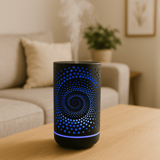 Vortex - Large Capacity Metal Ultrasonic Essential Oil Diffuser & Cool Mist Humidifier – LED Night Light, Auto Shut-Off & Whisper Quiet for Home & Office - 350 ml