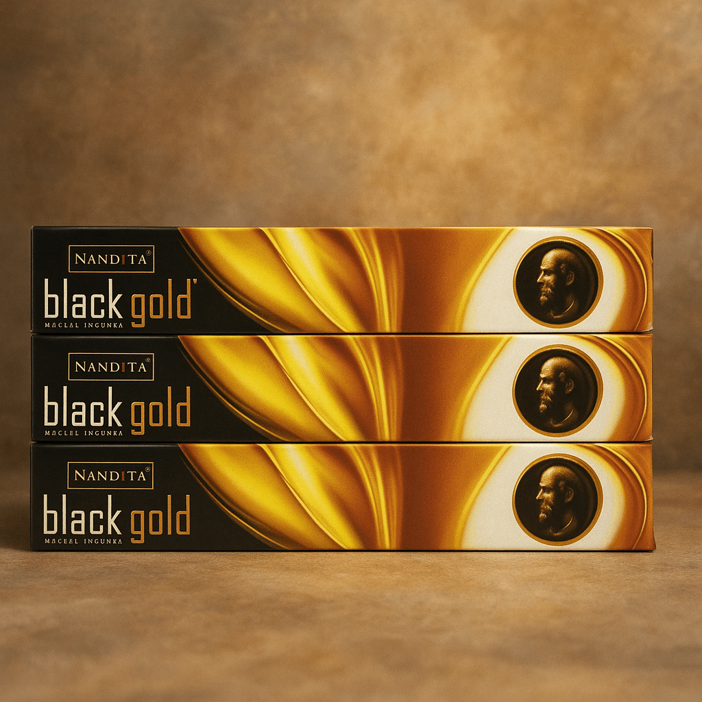 Nandita Black Gold Incense Sticks scented incense sticks - Aroma Paradise