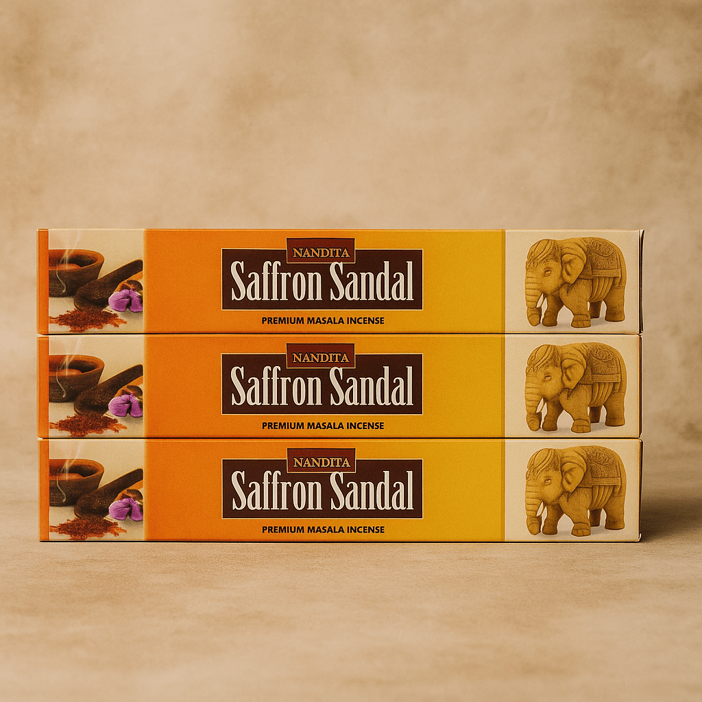 Nandita Saffron Sandal Incense Sticks (3-pack) 45 incense