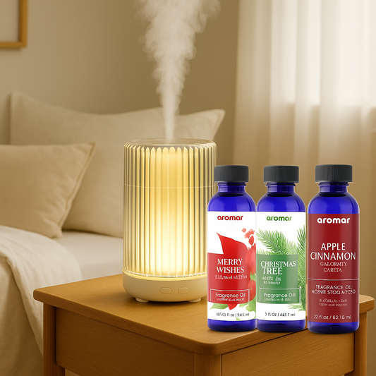 7-Color Clear Diffuser Gift Pack – With Apple Cinnamon, Christmas Tree & Merry Wishes Oils