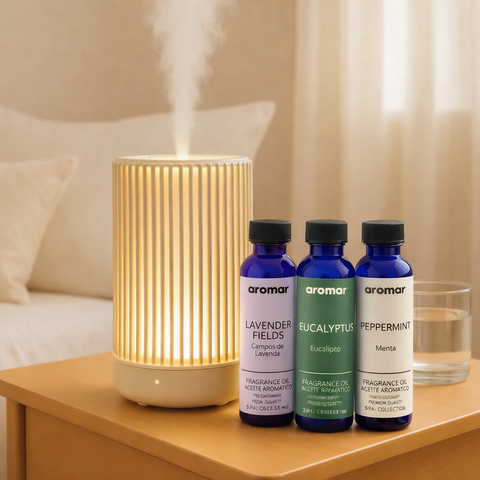 7-Color Clear Diffuser Gift Pack – With Lavender, Eucalyptus And Peppermint Oils - Aroma Paradise