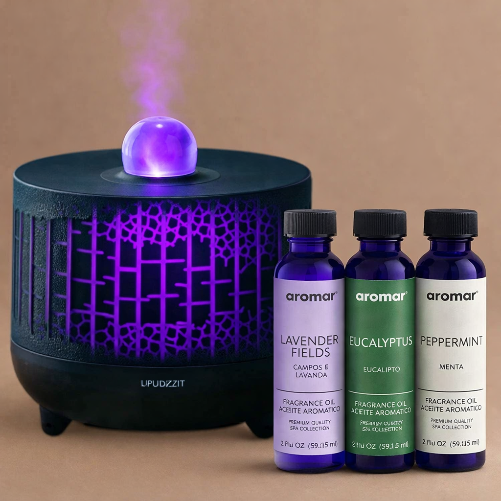 7-Color Crystal Ball Clear Diffuser Gift Pack – With Lavender, Eucalyptus And Peppermint Oils.