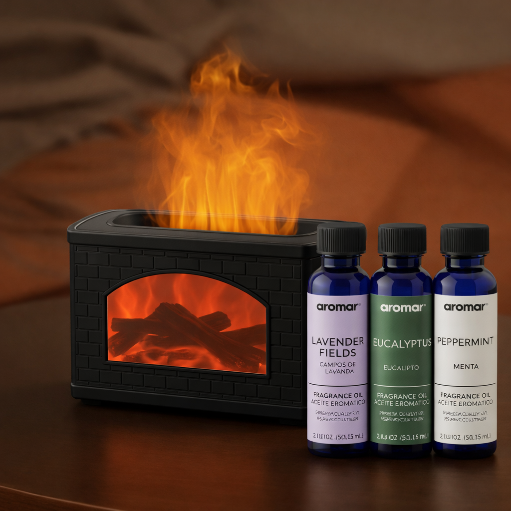 Fire Place Diffuser Gift Pack – With Lavender, Eucalyptus And Peppermint Oils - Aroma Paradise