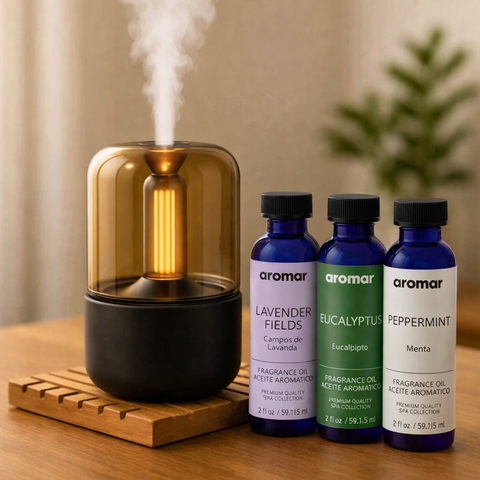 Candlelight Diffuser Gift Pack – With Lavender, Eucalyptus And Peppermint Oils - Aroma Paradise