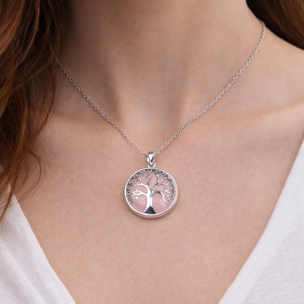 Silver Tree Crystal Pendant – Natural Stone Symbol Jewelry crystal pendant necklace - image 6 - Aroma Paradise