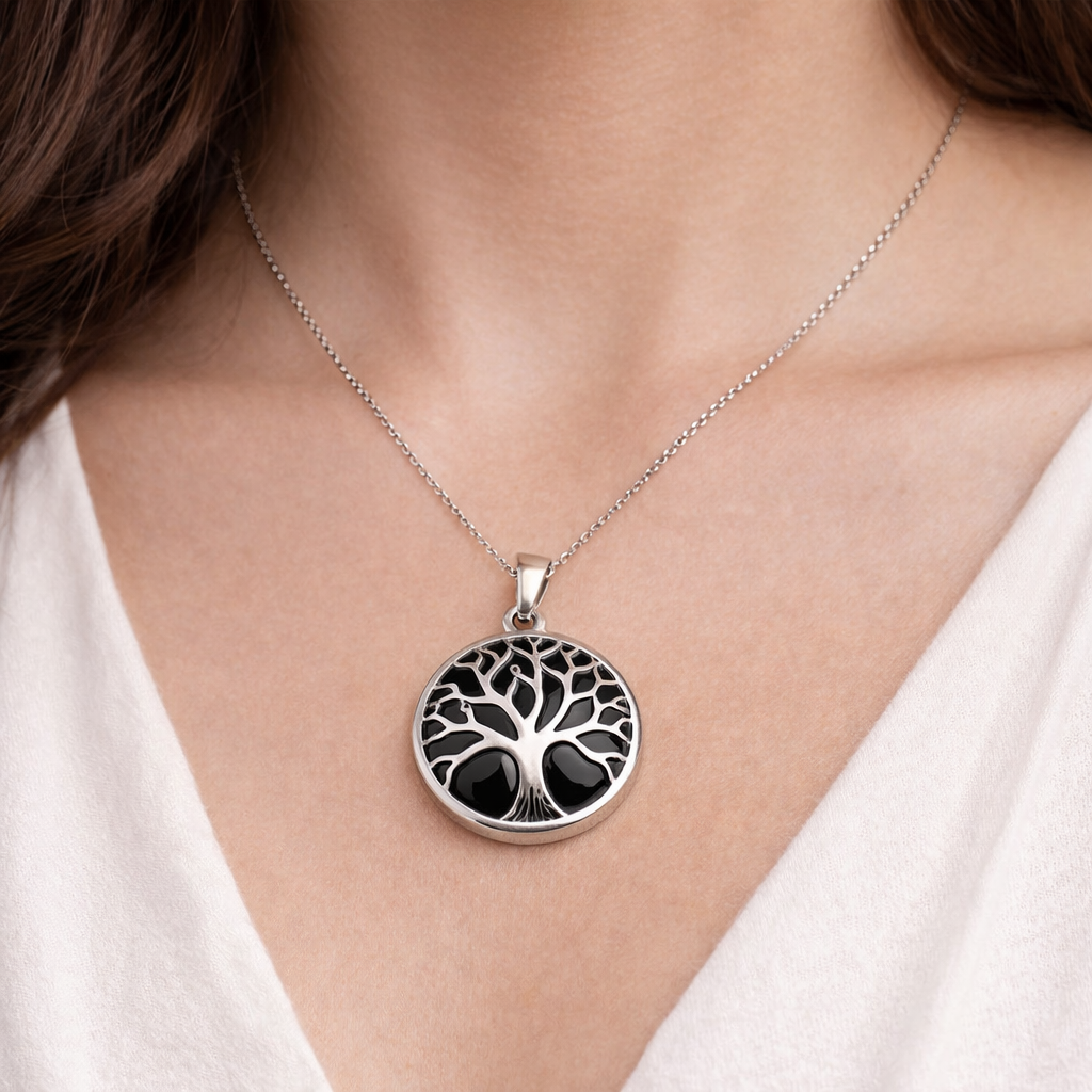 Silver Tree Crystal Pendant – Natural Stone Symbol Jewelry crystal pendant necklace - image 8 - Aroma Paradise