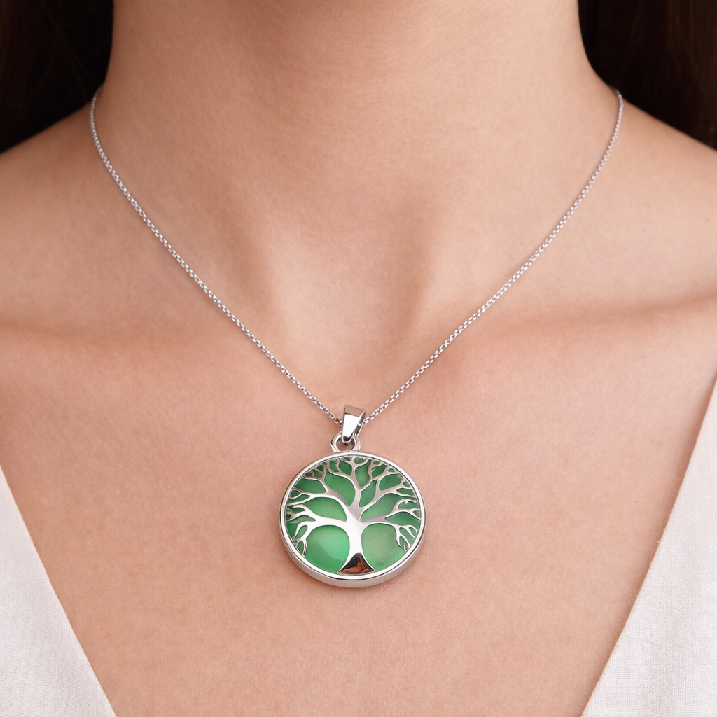 Silver Tree Crystal Pendant – Natural Stone Symbol Jewelry crystal pendant necklace - image 10 - Aroma Paradise
