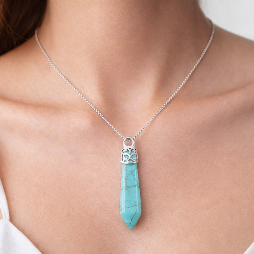 Silver Top Crystal Pendant – Natural Stone Point Jewelry crystal pendant necklace - image 10 - Aroma Paradise