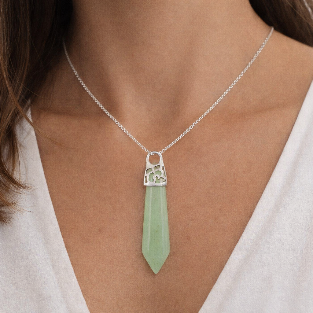 Silver Top Crystal Pendant – Natural Stone Point Jewelry crystal pendant necklace - image 12 - Aroma Paradise