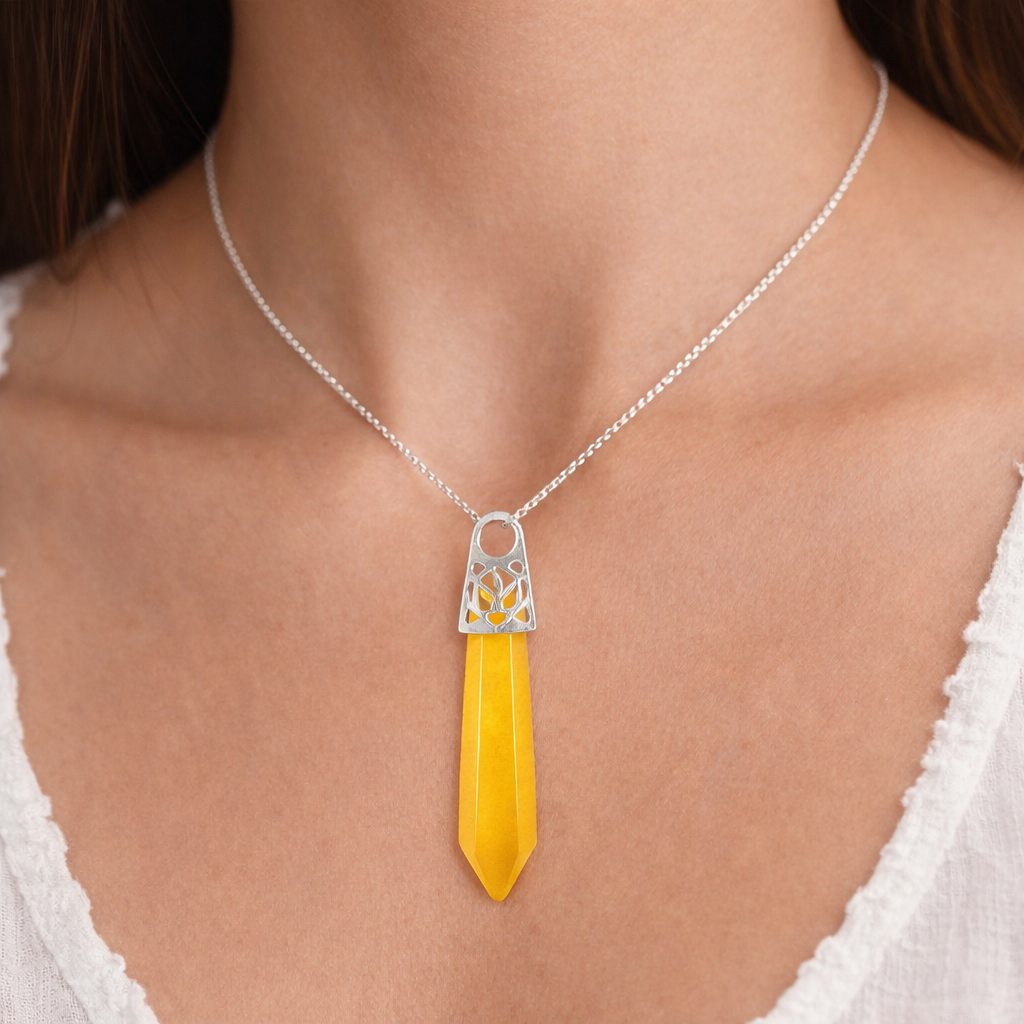 Silver Top Crystal Pendant – Natural Stone Point Jewelry crystal pendant necklace - image 14 - Aroma Paradise