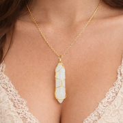 Hexagon Crystal Net Pendant – Natural Stone Point Jewelry - natural stone point necklace - image 12 - Aroma Paradise