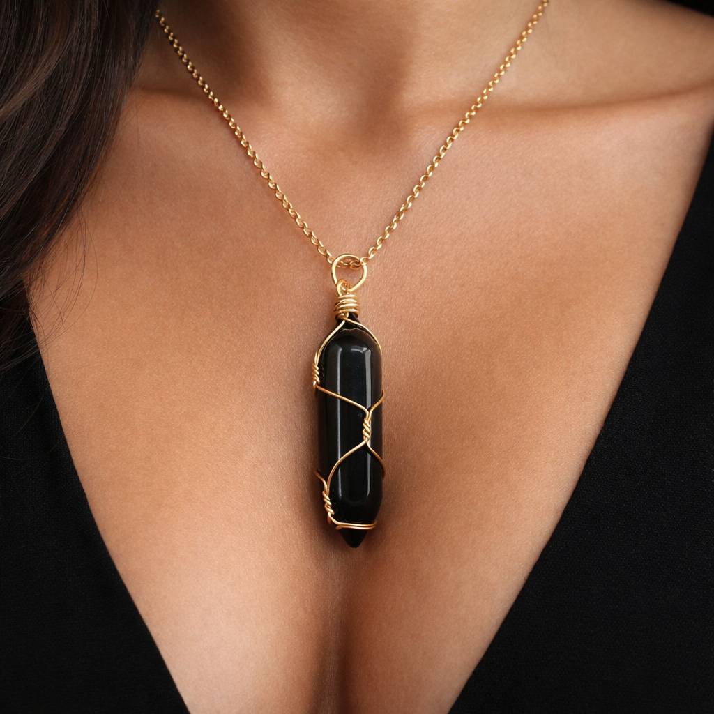 Hexagon Crystal Net Pendant – Natural Stone Point Jewelry - natural stone point necklace - image 14 - Aroma Paradise