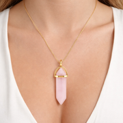 Hexagon Crystal Pendant – Natural Stone Point Jewelry - natural stone point necklace - image 6 - Aroma Paradise