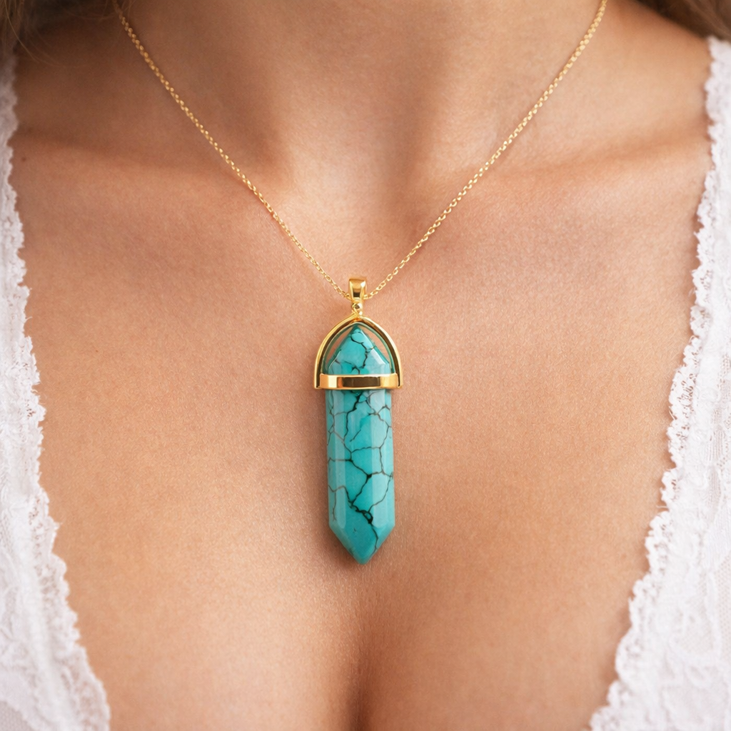 Hexagon Crystal Pendant – Natural Stone Point Jewelry - natural stone point necklace - image 8 - Aroma Paradise