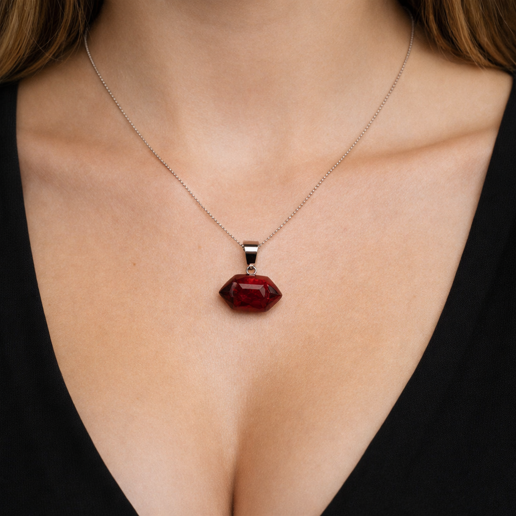 Octagon Crystal Pendant | Natural Crystal Jewelry crystal pendant necklace - alternate view - Aroma Paradise
