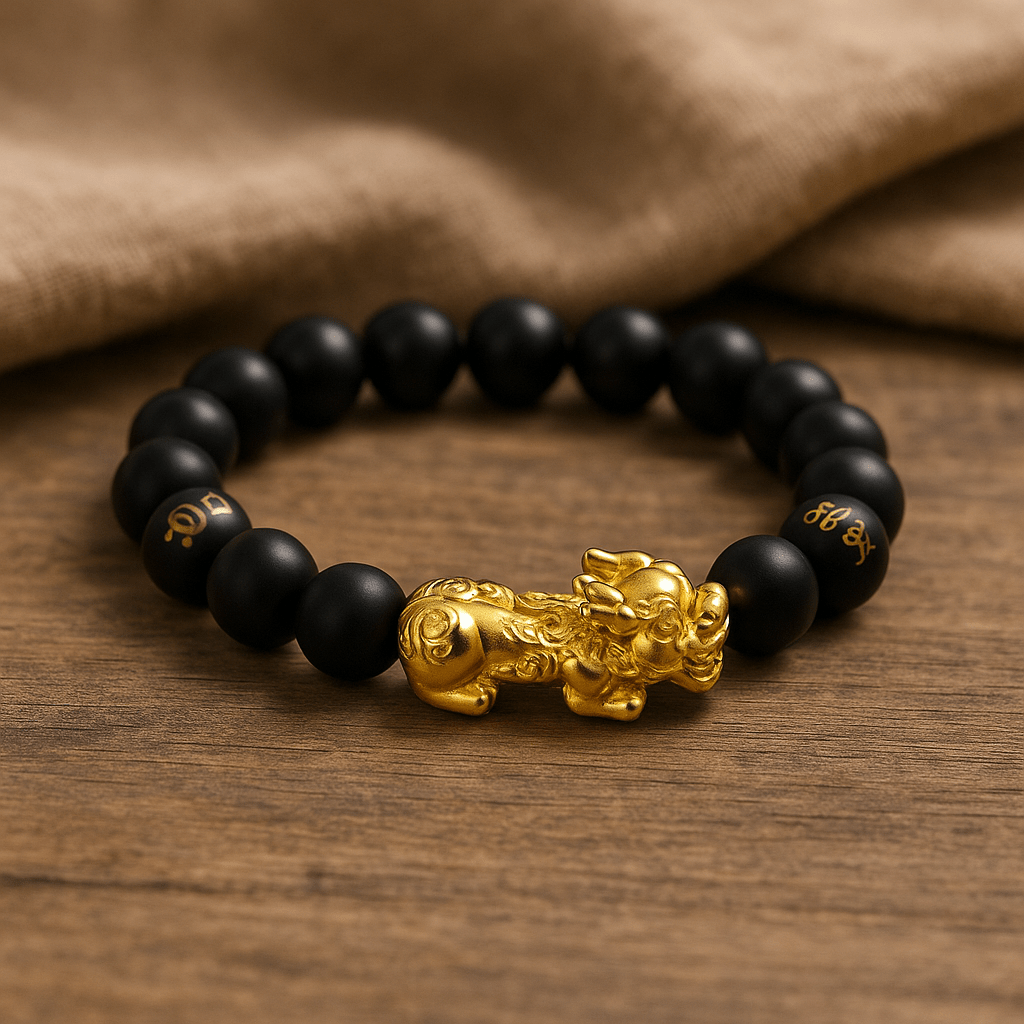 Black Obsidian Wealth Bracelet with Dragon for Prosperity and Power - crystal power bracelet - image 6 - Aroma Paradise