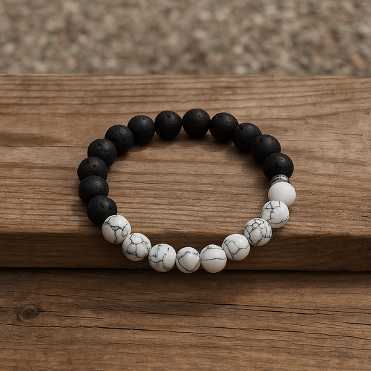 Howlite Bracelet With Lava