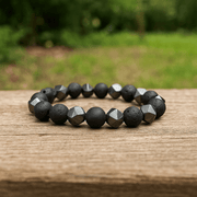 Bracelet with Lava Stone Beads & Natural Gemstone – 10mm - crystal lava stone bracelet - image 7 - Aroma Paradise